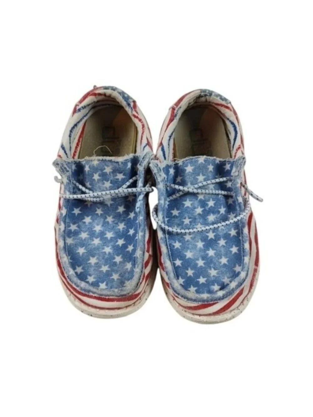 Hey Dude Wally Youth Stars n Stripes Shoes K12 - Picture 1 of 9